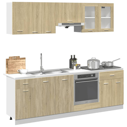 8 Piece Kitchen Cabinet Set Sonoma Oak Engineered Wood