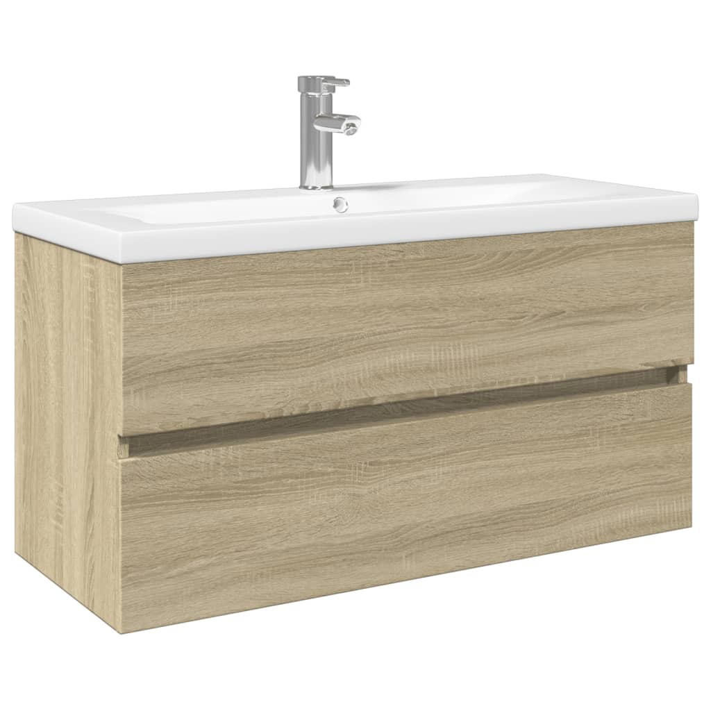 2 Piece Bathroom Furniture Set Ceramic and Engineered Wood