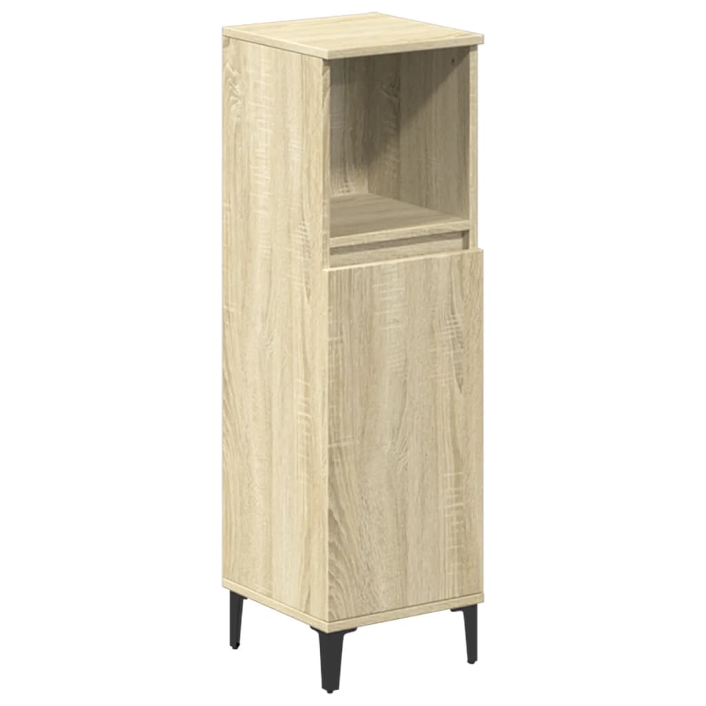 3 Piece Bathroom Furniture Set Sonoma Oak Engineered Wood