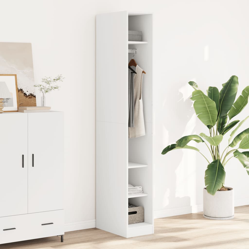 Wardrobe White 30x50x200 cm Engineered Wood