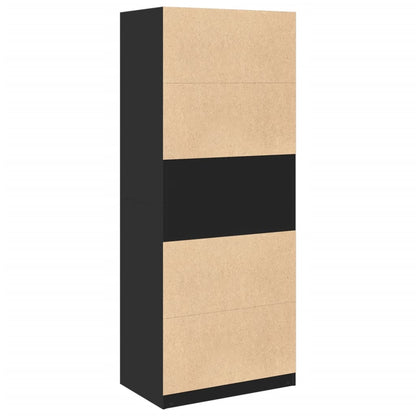 Wardrobe Black 80x50x200 cm Engineered Wood