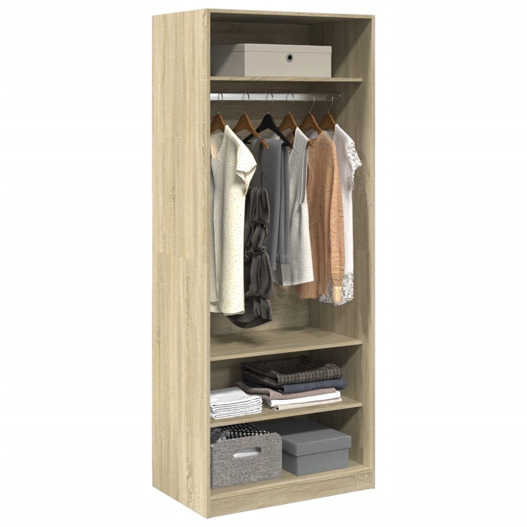 Wardrobe Sonoma Oak 80x50x200 cm Engineered Wood