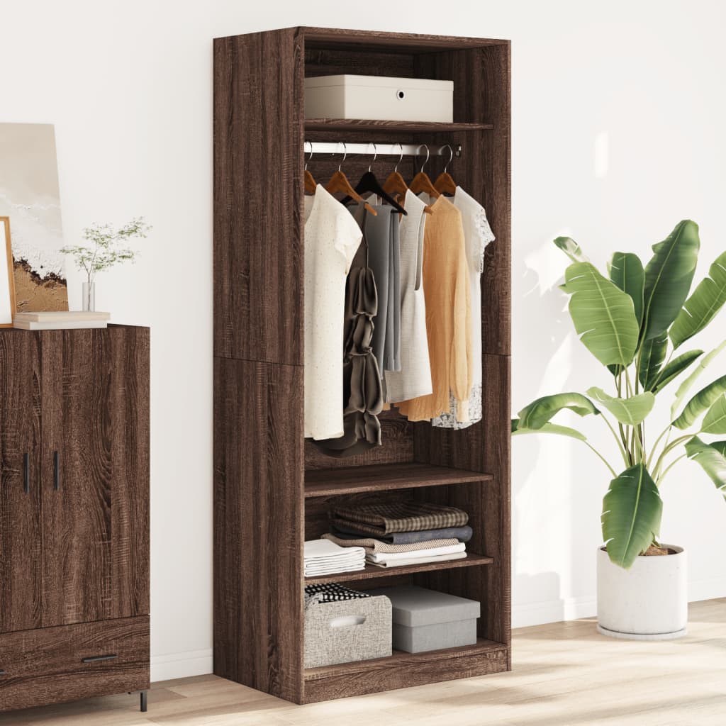 Wardrobe Brown Oak 80x50x200 cm Engineered Wood