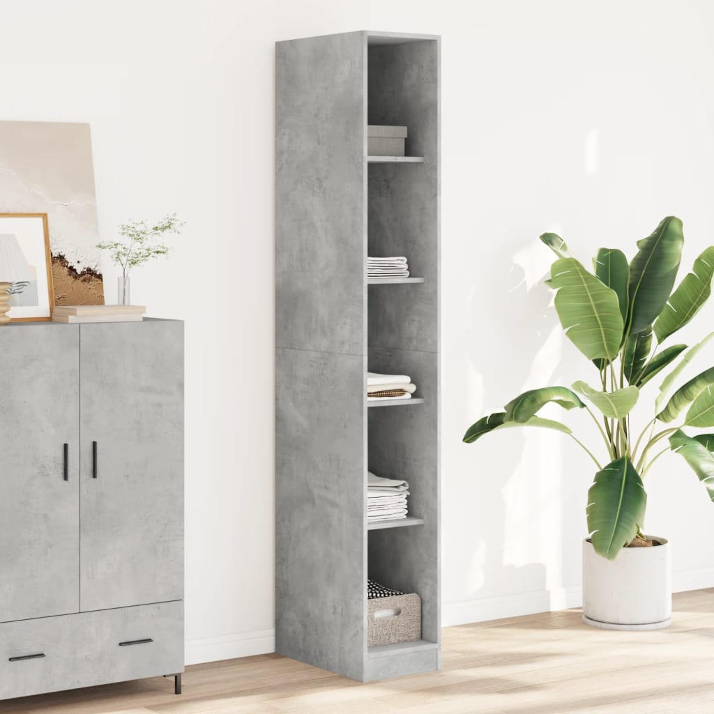 Wardrobe Concrete Grey 30x50x200 cm Engineered Wood