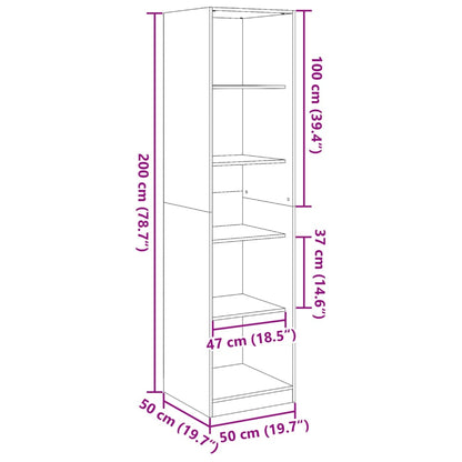 Wardrobe White 50x50x200 cm Engineered Wood