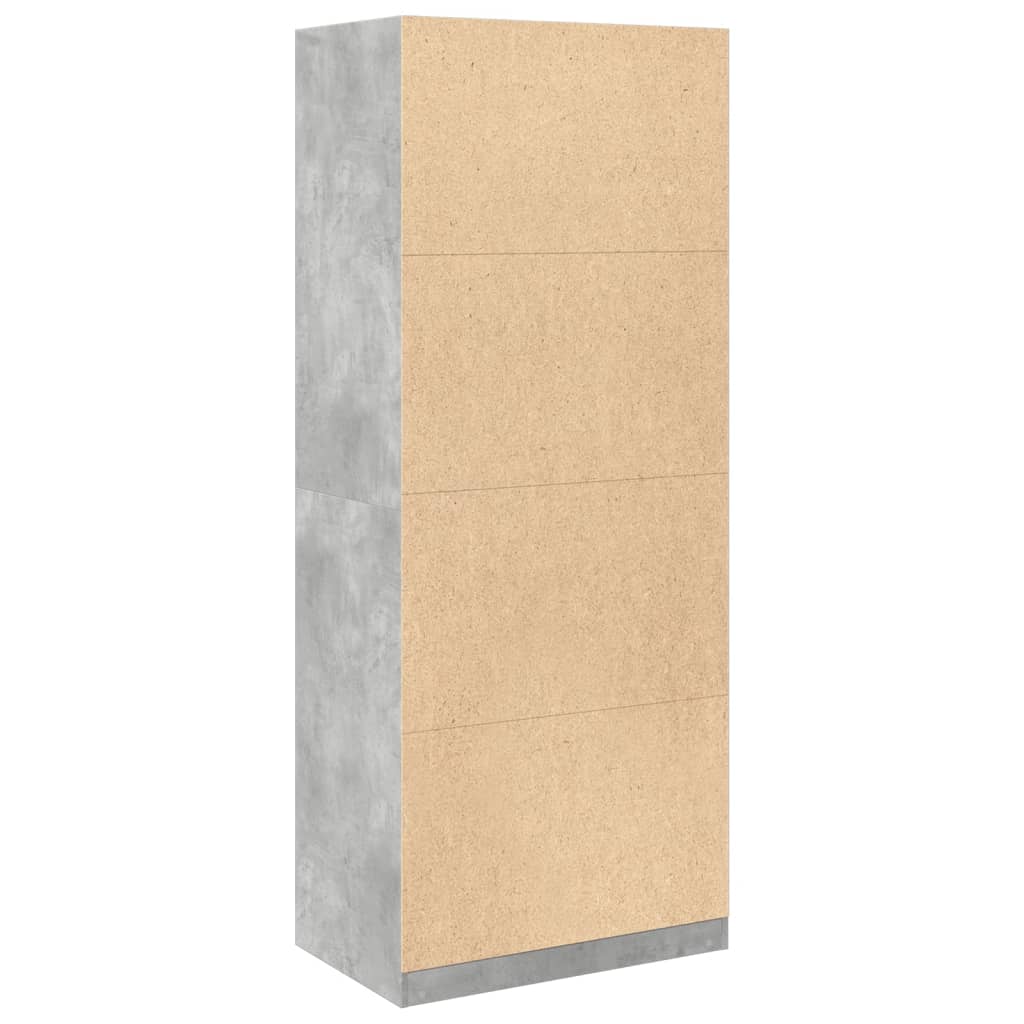 Wardrobe Concrete Grey 80x50x200 cm Engineered Wood