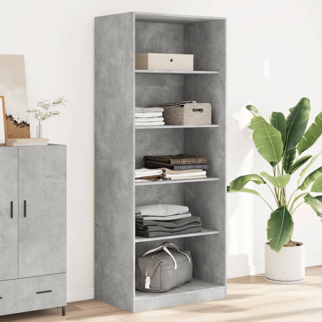 Wardrobe Concrete Grey 80x50x200 cm Engineered Wood