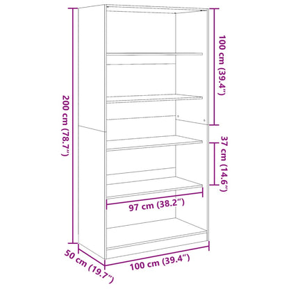 Wardrobe Old Wood 100x50x200 cm Engineered Wood