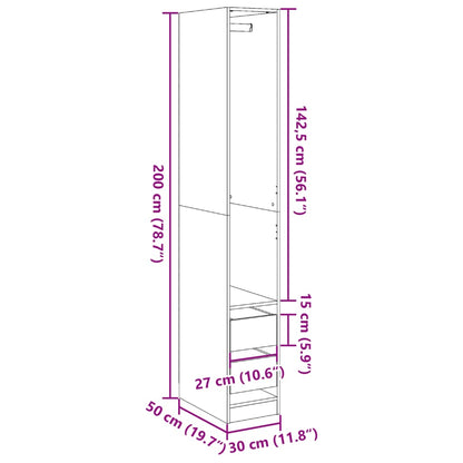 Wardrobe Sonoma Oak 30x50x200 cm Engineered Wood