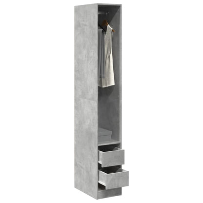 Wardrobe Concrete Grey 30x50x200 cm Engineered Wood