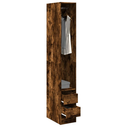 Wardrobe Smoked Oak 30x50x200 cm Engineered Wood