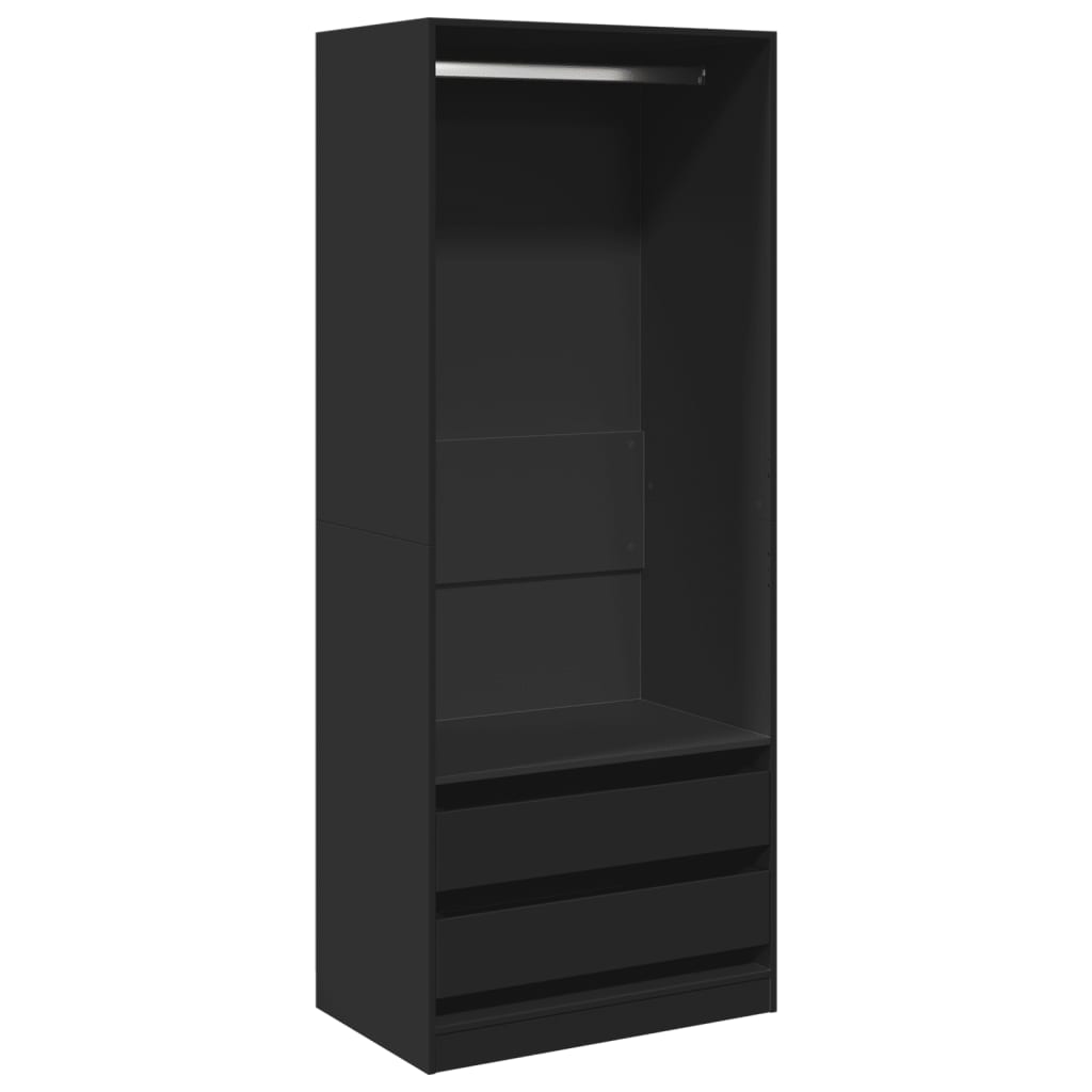 Wardrobe Black 80x50x200 cm Engineered Wood