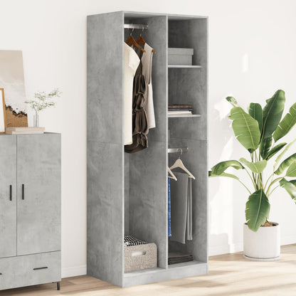 Wardrobe Concrete Grey 80x50x200 cm Engineered Wood