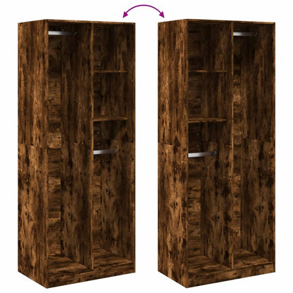 Wardrobe Smoked Oak 80x50x200 cm Engineered Wood