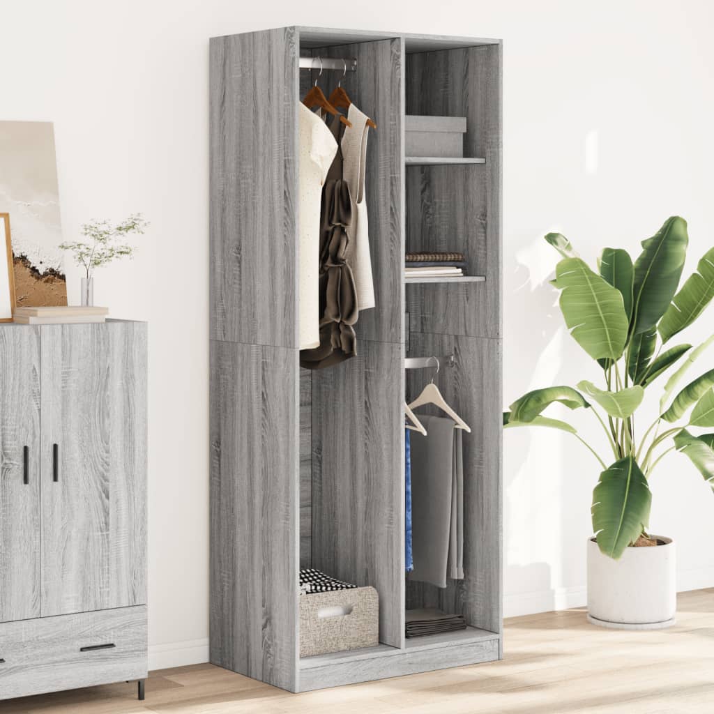 Wardrobe Grey Sonoma 80x50x200 cm Engineered Wood