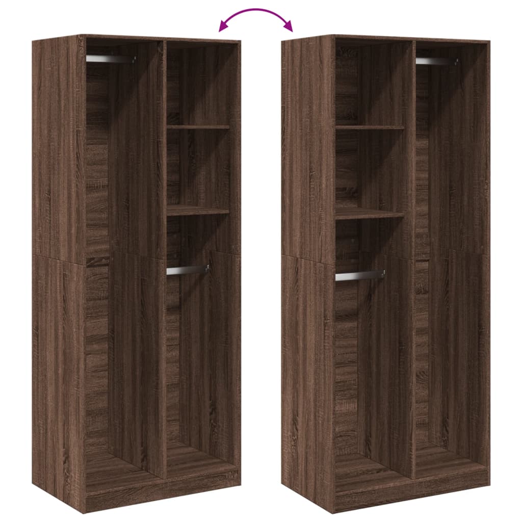 Wardrobe Brown Oak 80x50x200 cm Engineered Wood