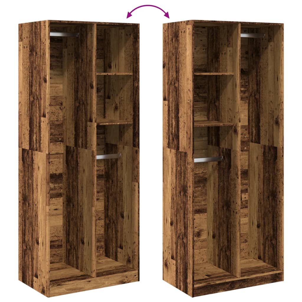 Wardrobe Old Wood 80x50x200 cm Engineered Wood