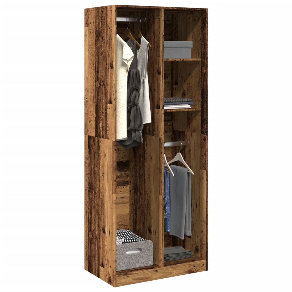 Wardrobe Old Wood 80x50x200 cm Engineered Wood