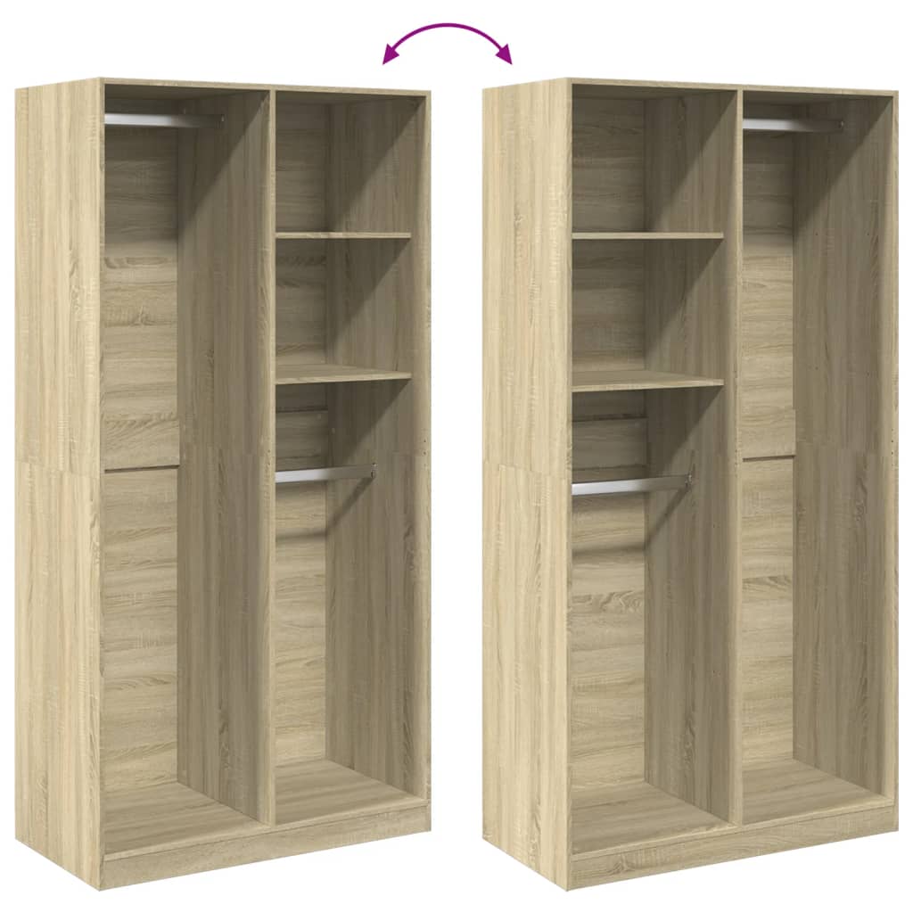 Wardrobe Sonoma Oak 100x50x200 cm Engineered Wood