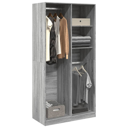 Wardrobe Grey Sonoma 100x50x200 cm Engineered Wood