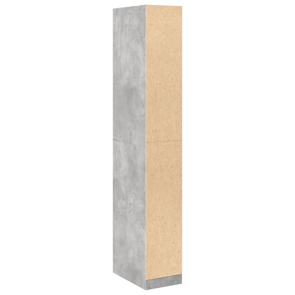 Wardrobe Concrete Grey 30x50x200 cm Engineered Wood