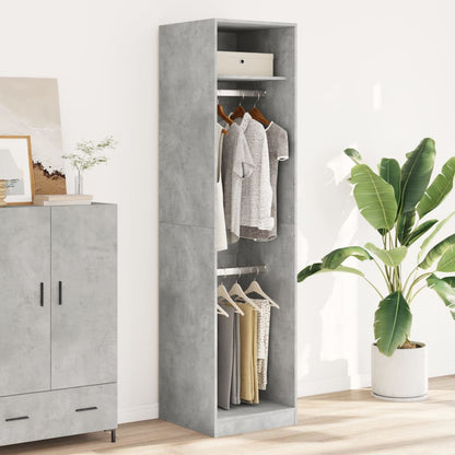 Wardrobe Concrete Grey 50x50x200 cm Engineered Wood