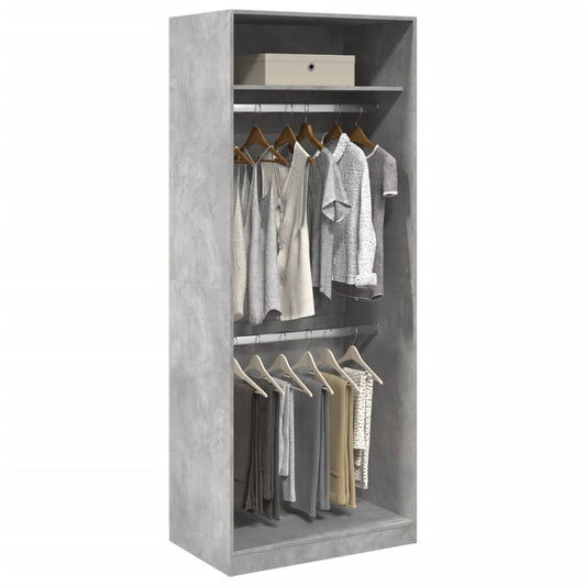 Wardrobe Concrete Grey 80x50x200 cm Engineered Wood