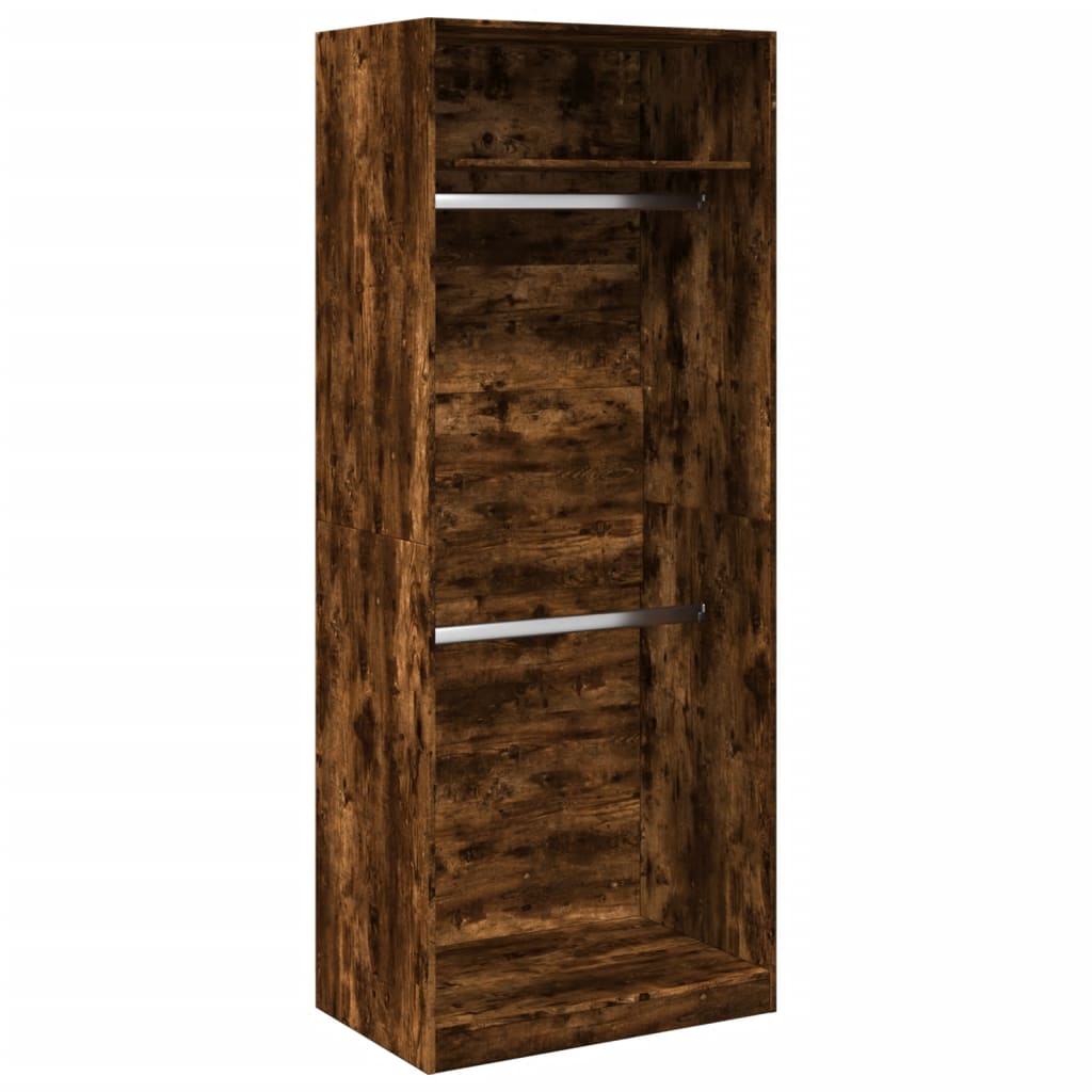 Wardrobe Smoked Oak 80x50x200 cm Engineered Wood