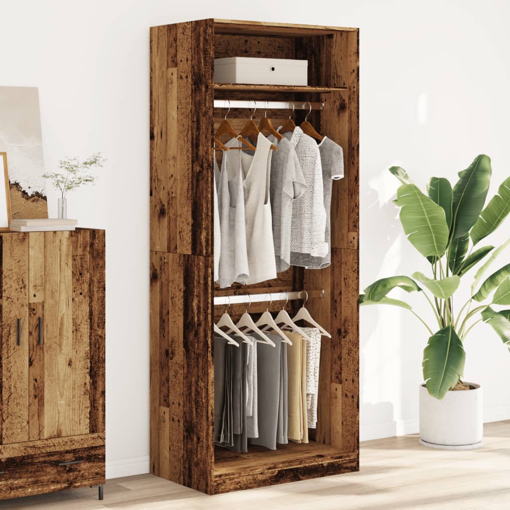 Wardrobe Old Wood 80x50x200 cm Engineered Wood