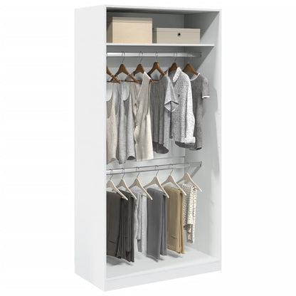 Wardrobe White 100x50x200 cm Engineered Wood