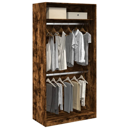 Wardrobe Smoked Oak 100x50x200 cm Engineered Wood