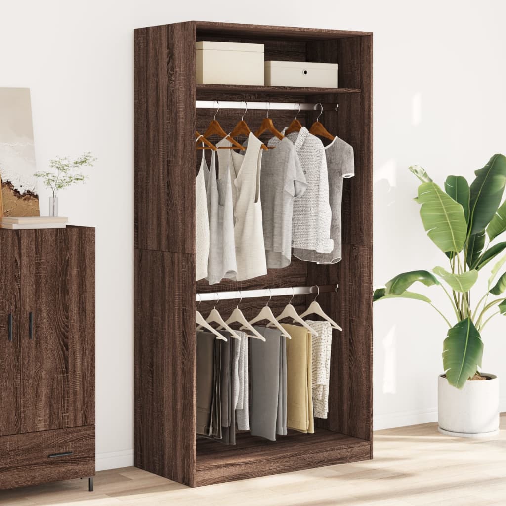 Wardrobe Brown Oak 100x50x200 cm Engineered Wood