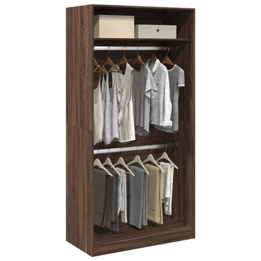 Wardrobe Brown Oak 100x50x200 cm Engineered Wood