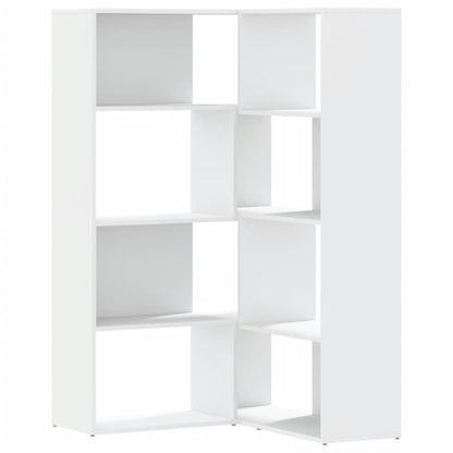 Corner Bookcase 4-Tier White 85x85x140 cm Engineered Wood