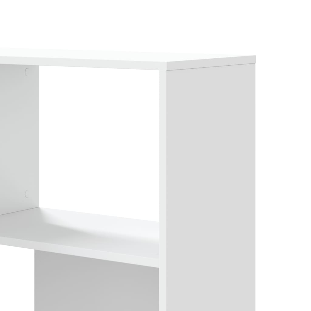 Corner Bookcase 4-Tier White 85x85x140 cm Engineered Wood