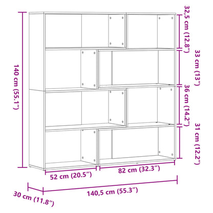 Corner Bookcase 4-Tier White 85x85x140 cm Engineered Wood