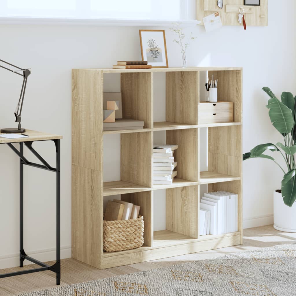 Bookcase Sonoma Oak 102x32x108 cm Engineered Wood