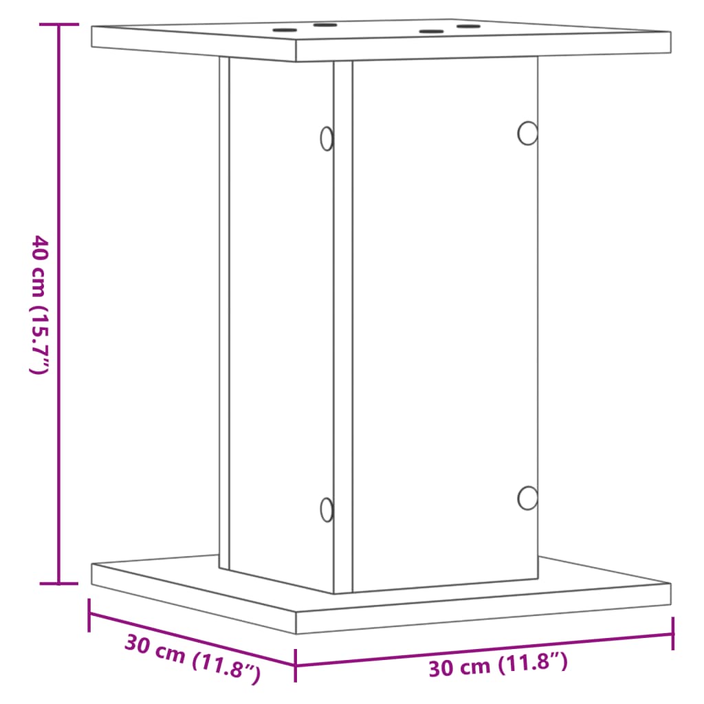 Plant Stands 2 pcs Concrete Grey 30x30x40 cm Engineered Wood