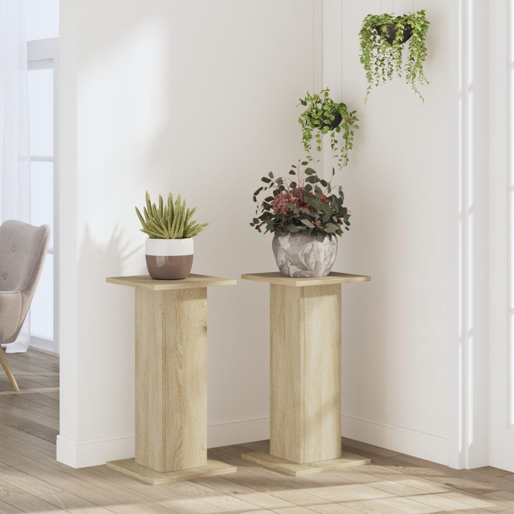 Plant Stands 2 pcs Sonoma Oak 30x30x60 cm Engineered Wood