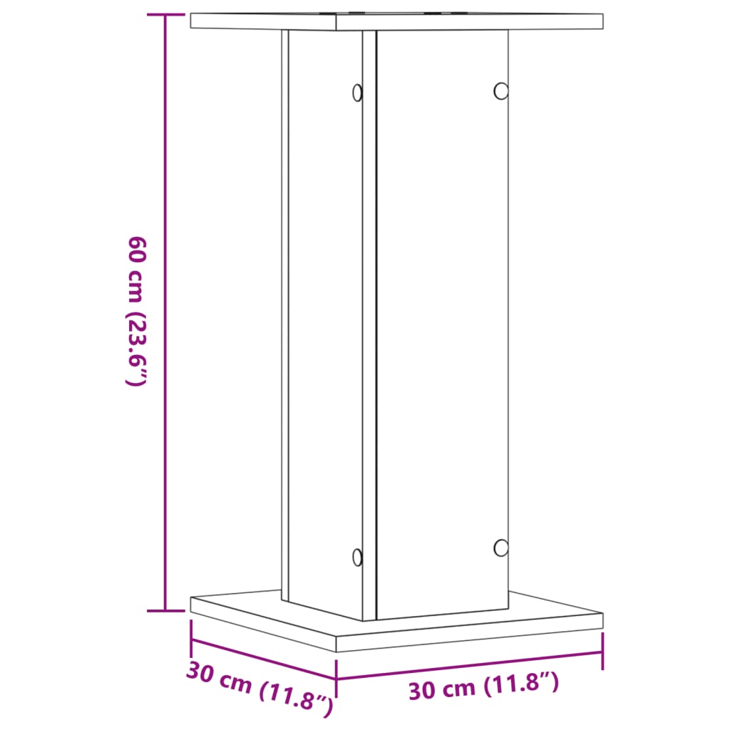 Plant Stands 2 pcs Concrete Grey 30x30x60 cm Engineered Wood