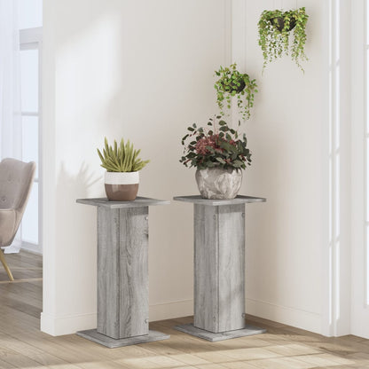 Plant Stands 2 pcs Grey Sonoma 30x30x60 cm Engineered Wood