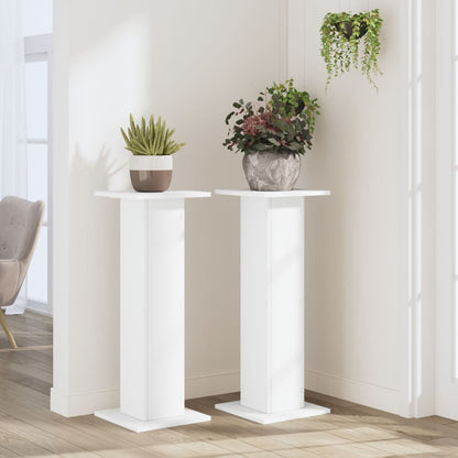 Plant Stands 2 pcs White 30x30x80 cm Engineered Wood