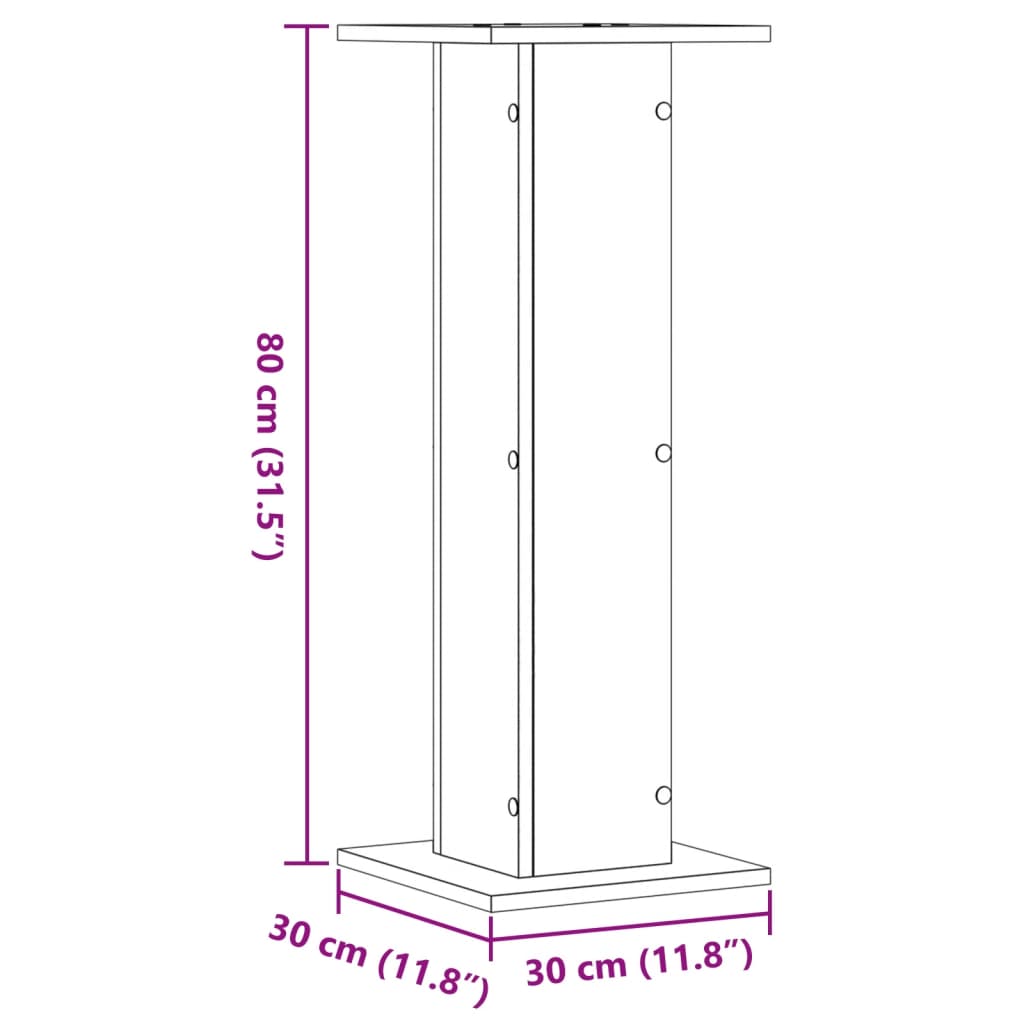 Plant Stands 2 pcs White 30x30x80 cm Engineered Wood