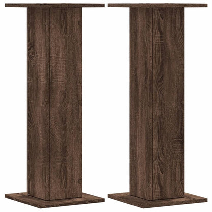 Plant Stands 2 pcs Brown Oak 30x30x80 cm Engineered Wood