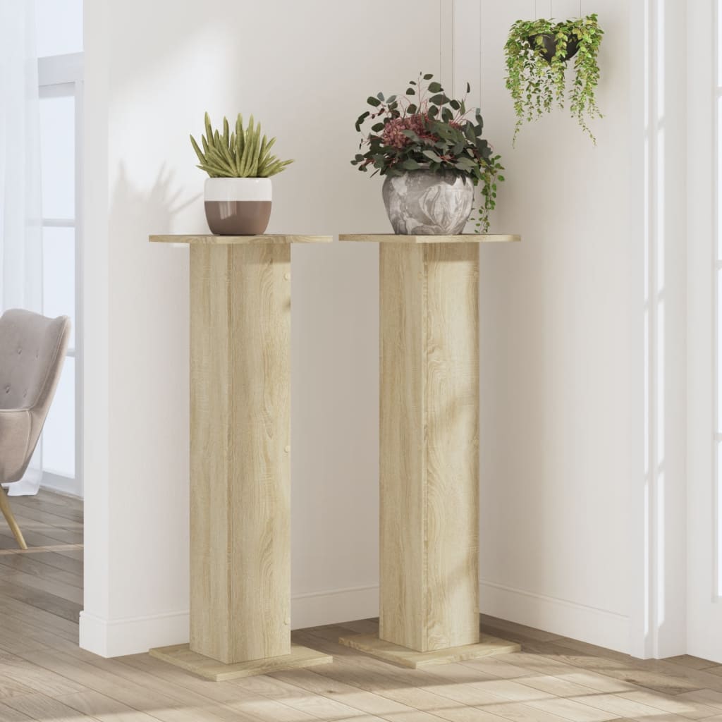 Plant Stands 2 pcs Sonoma Oak 30x30x95 cm Engineered Wood