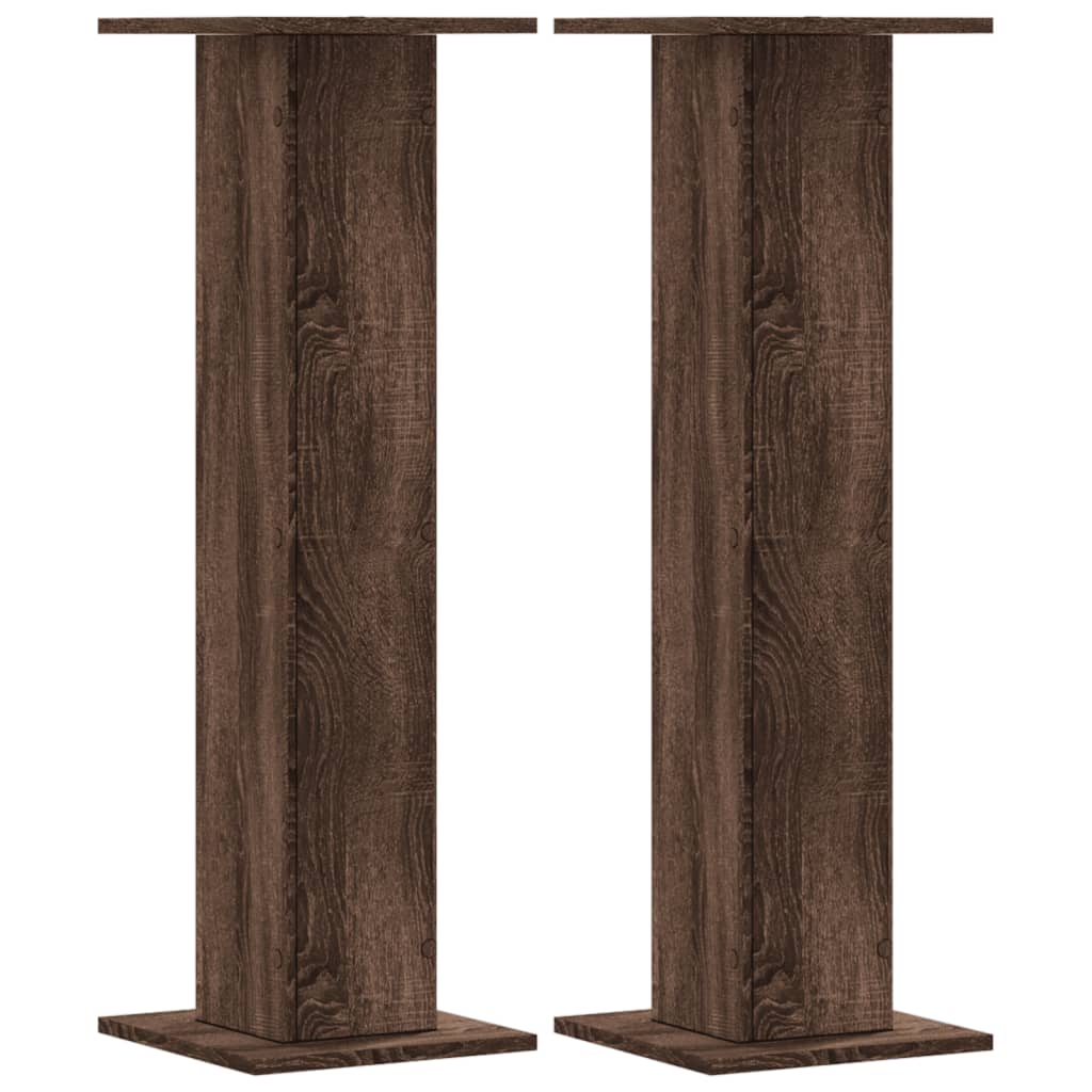 Plant Stands 2 pcs Brown Oak 30x30x95 cm Engineered Wood