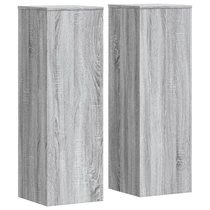 Plant Stands 2 pcs Grey Sonoma 33x33x100 cm Engineered Wood