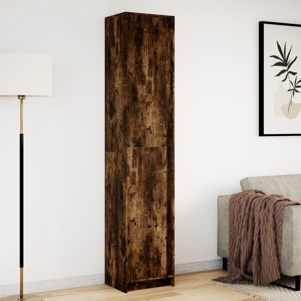 Highboard with LED Smoked Oak 41.5x32.5x200 cm Engineered Wood