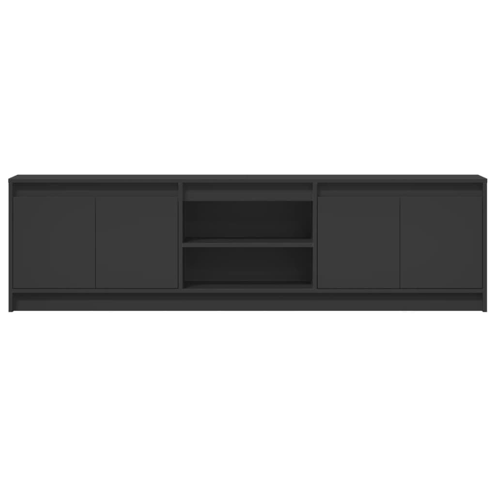 TV Cabinet with LED Black 180x34x50 cm Engineered Wood