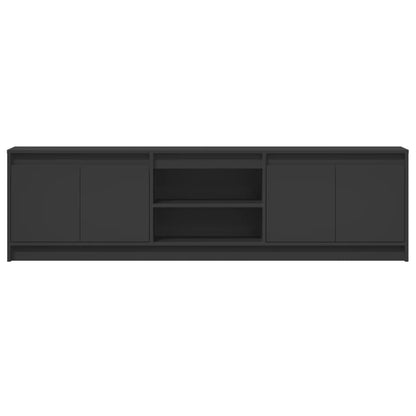 TV Cabinet with LED Black 180x34x50 cm Engineered Wood